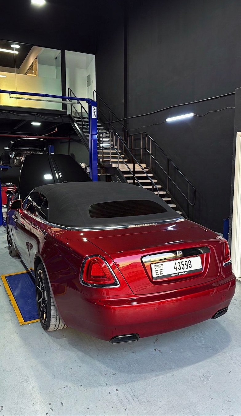 Rolls-Royce Dawn in for maintenance at BRITFIX Al Quoz