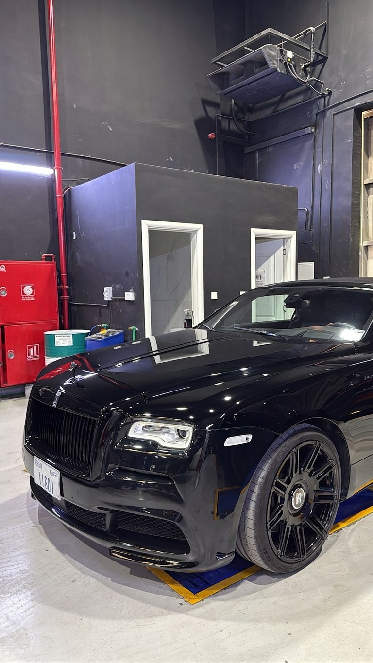 Rolls-Royce Wraith Black Badge in for servicing at BRITFIX Dubai